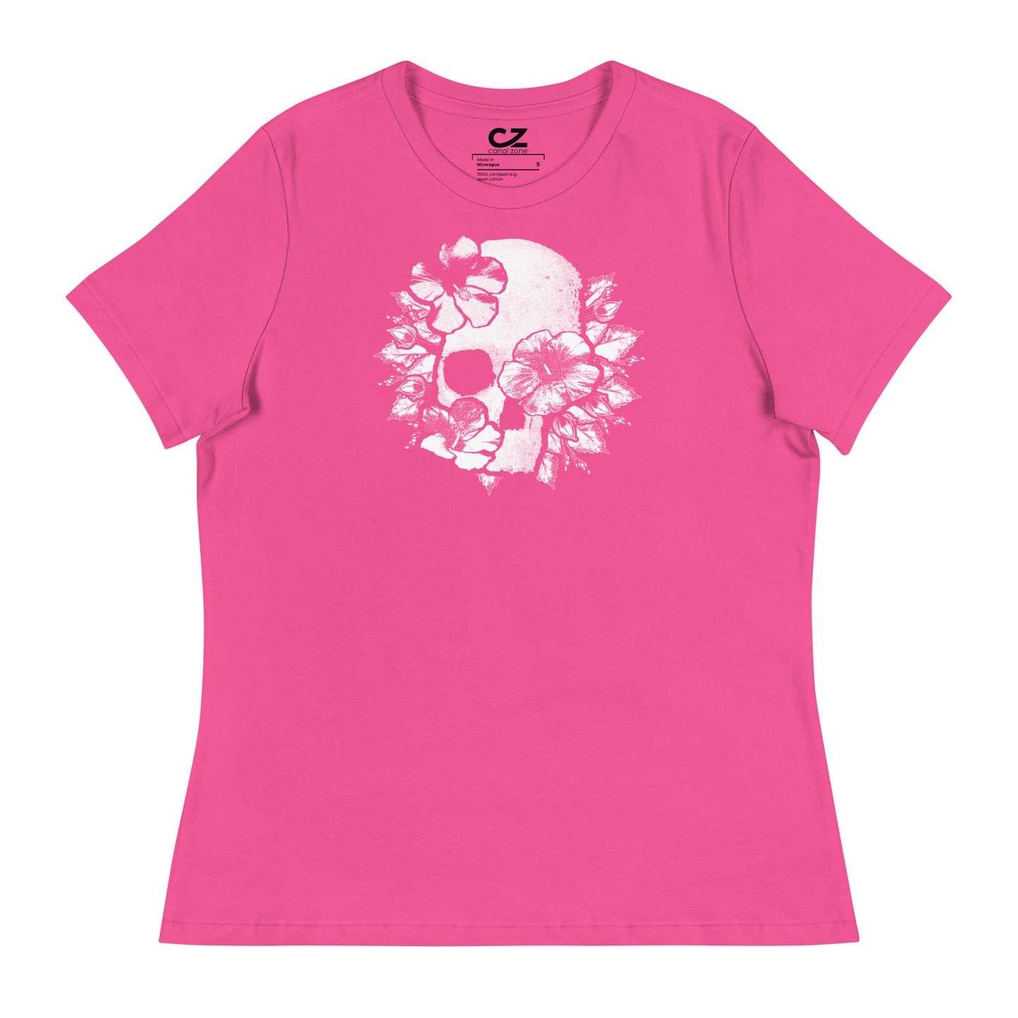 Hibiscus Skull, Women's Relaxed T-Shirt
