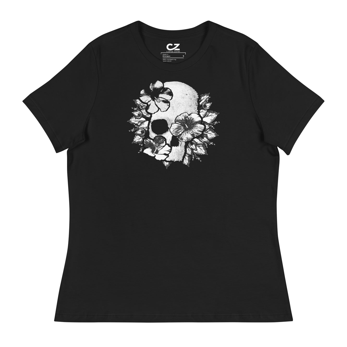Hibiscus Skull, Women's Relaxed T-Shirt