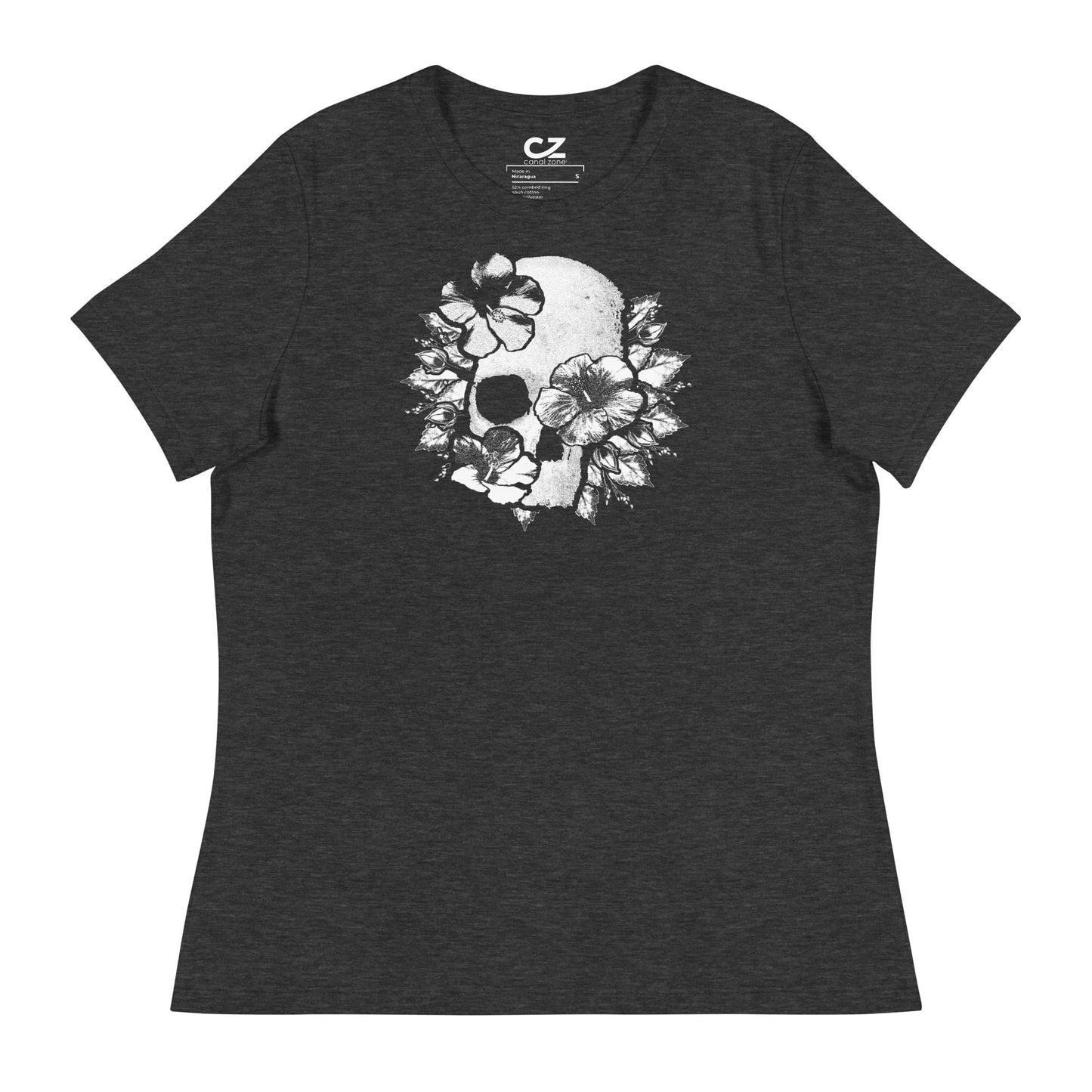 Hibiscus Skull, Women's Relaxed T-Shirt