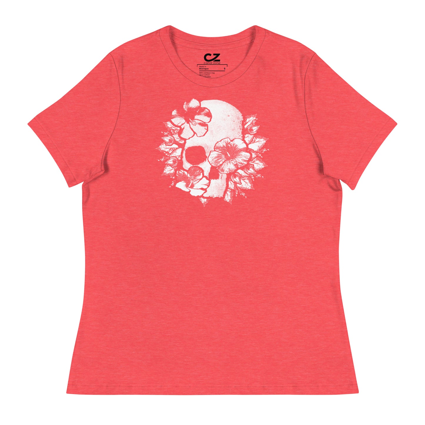 Hibiscus Skull, Women's Relaxed T-Shirt