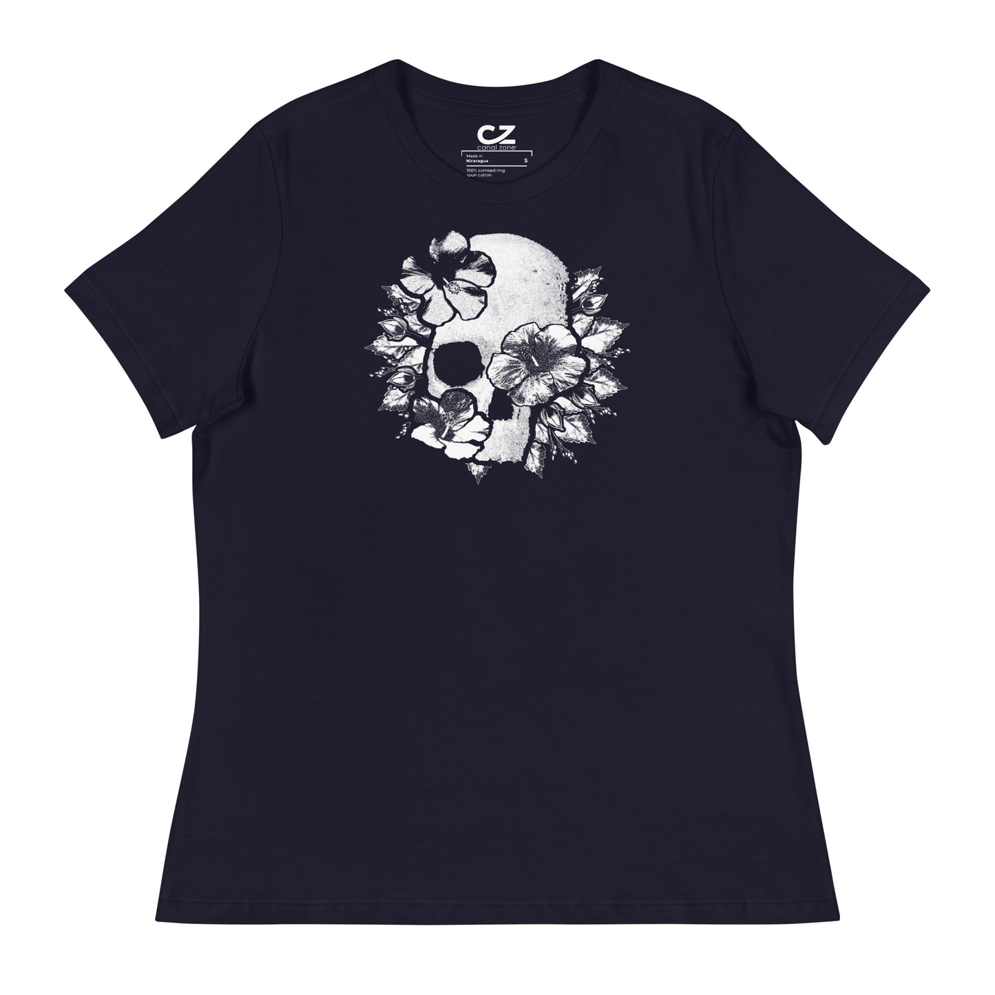 Hibiscus Skull, Women's Relaxed T-Shirt