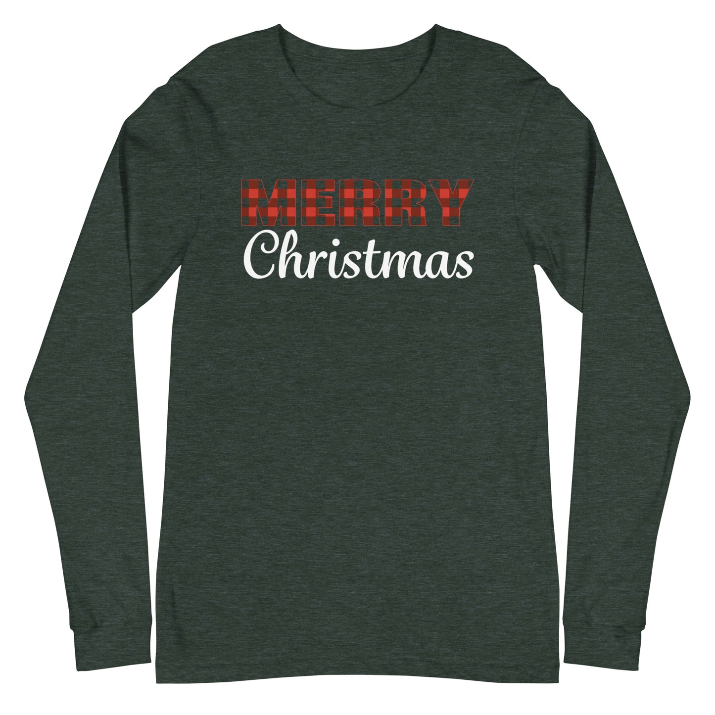 Merry Plaid Christmas, Unisex Long Sleeve Tee