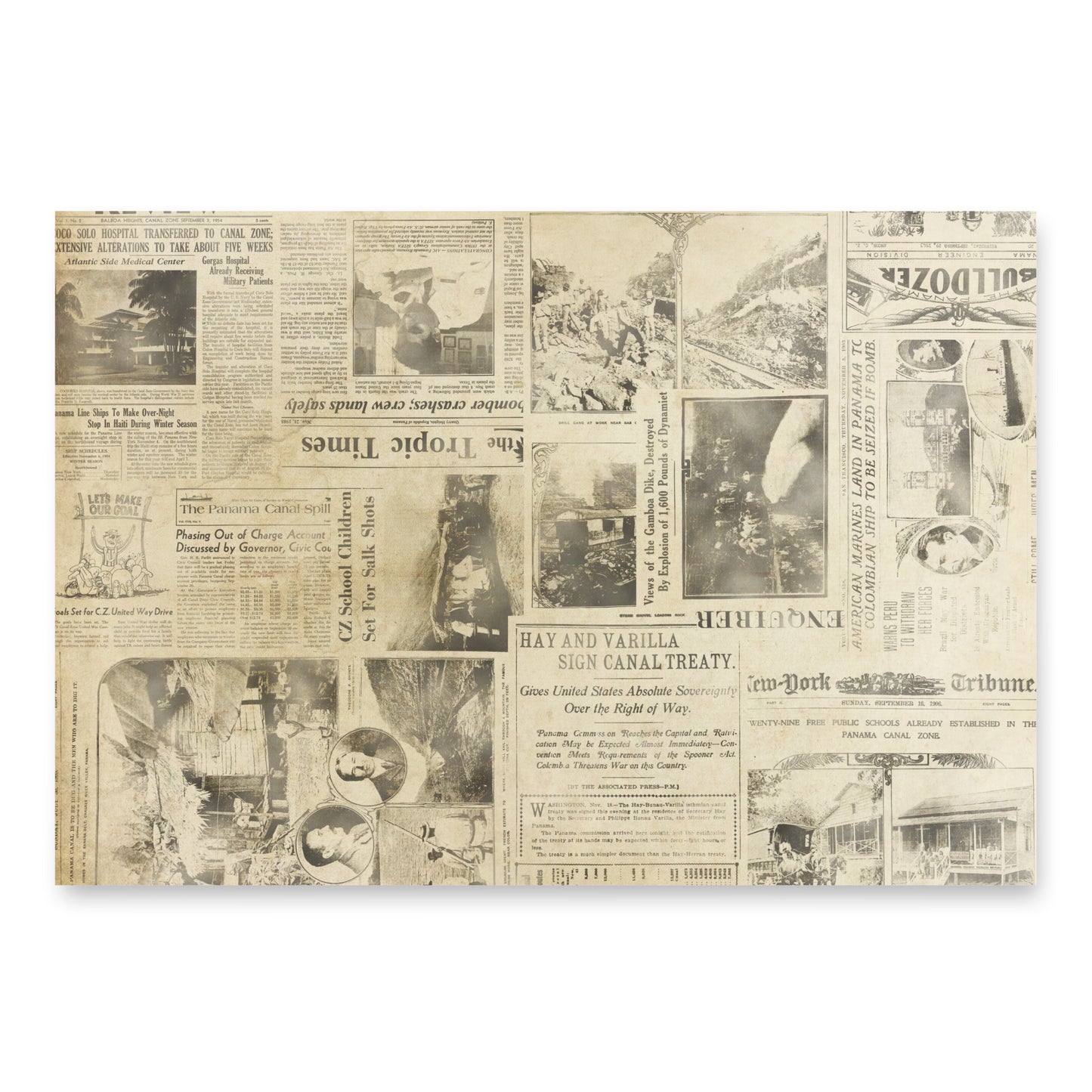 CZ Tropic Times News Wrapping Paper