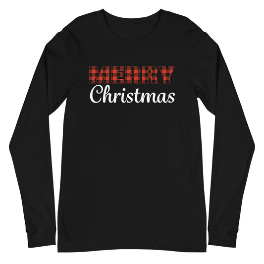Merry Plaid Christmas, Unisex Long Sleeve Tee