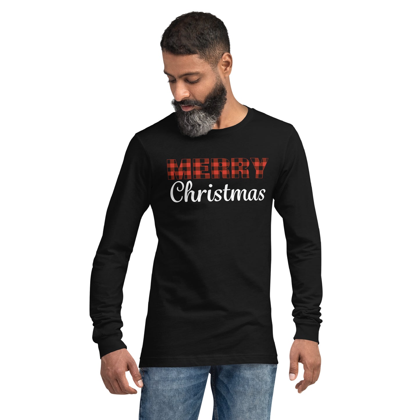 Merry Plaid Christmas, Unisex Long Sleeve Tee