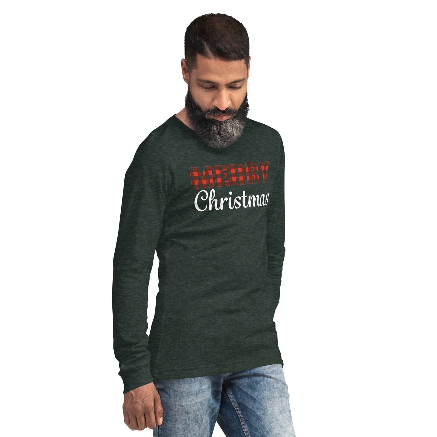 Merry Plaid Christmas, Unisex Long Sleeve Tee