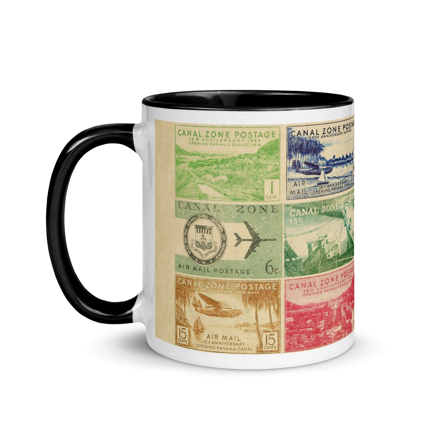 Canal Zone Stamps Mug with Color Inside